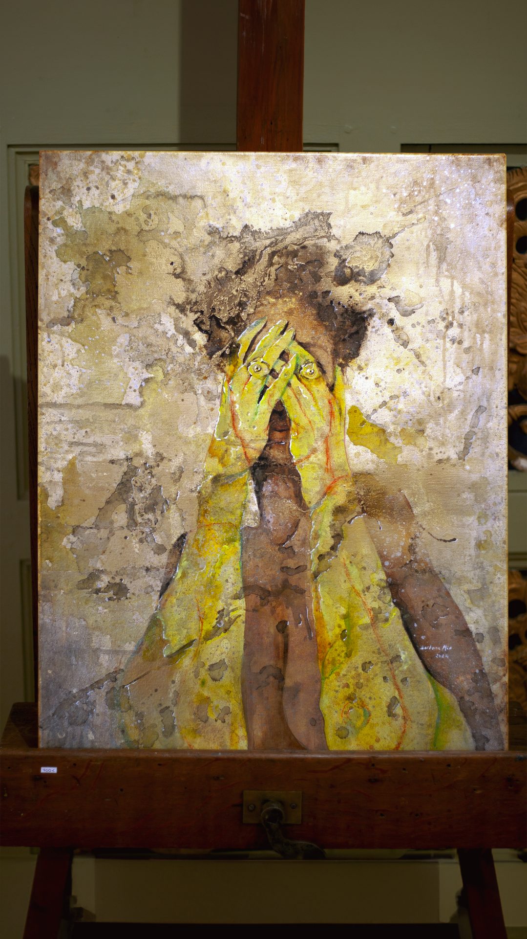 CACHE-CACHE / 2024 / 65 cm × 50 cm / Acryliques et pastels secs sur toile