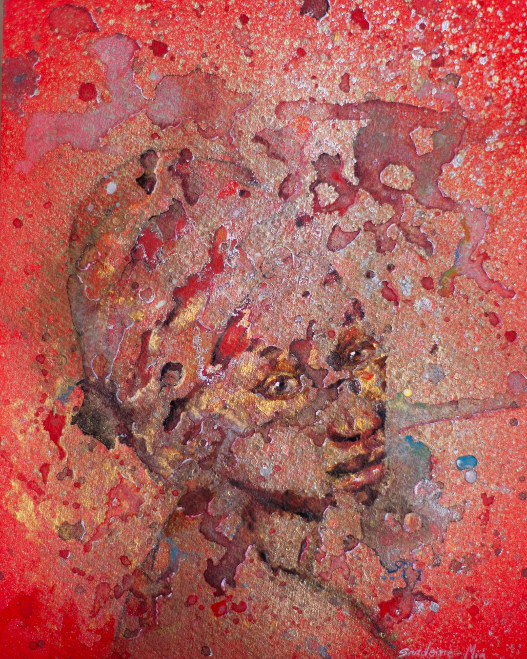 LA SAHELIENNE / 2026 / 20 cm X 15 cm / acryliques sur papier