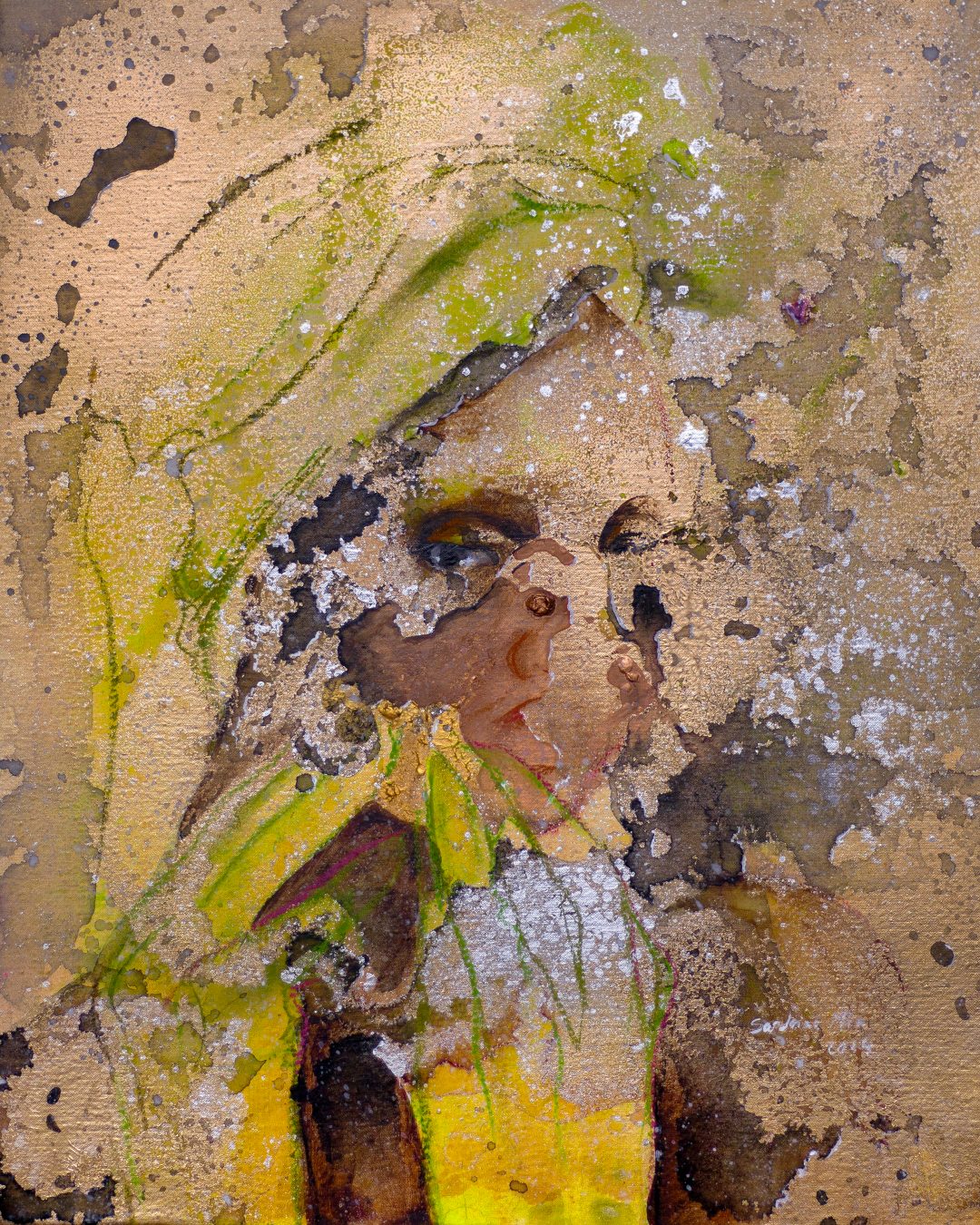 LE RITUEL / 2024 / 40 cm × 33 cm / Acryliques et pastels secs sur toile