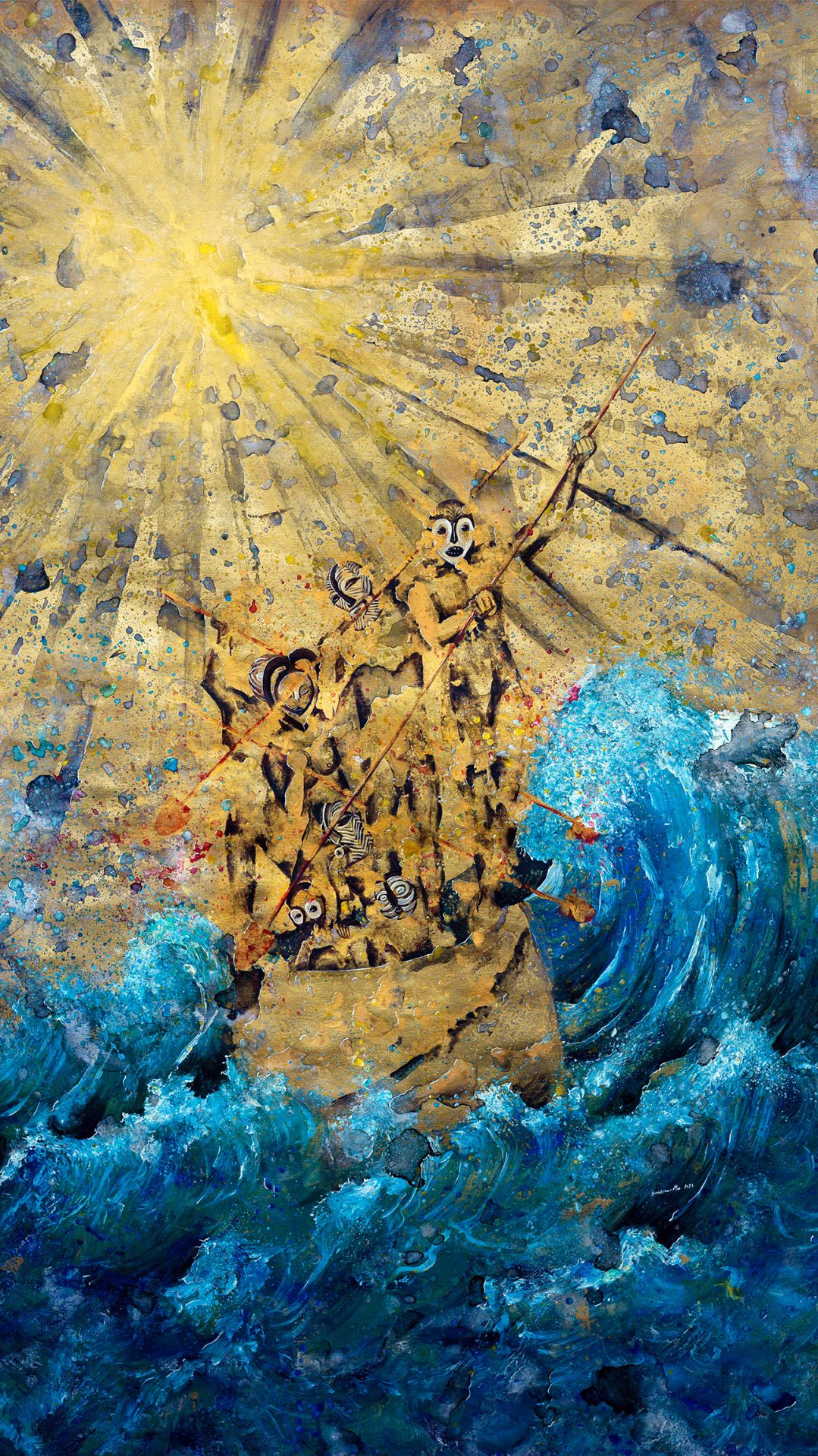 NAUFRAGE CULTUREL / 2023 / 160 cm × 100 cm / Acryliques sur toile