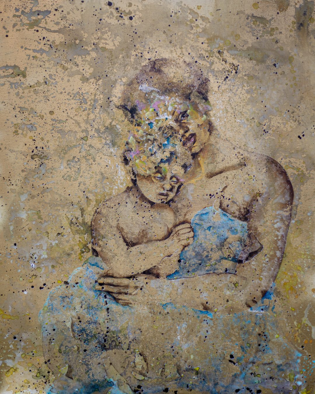 UN JARDIN SECRET / 2025 / 100 cm × 80 cm / Acryliques et pastels secs sur toile